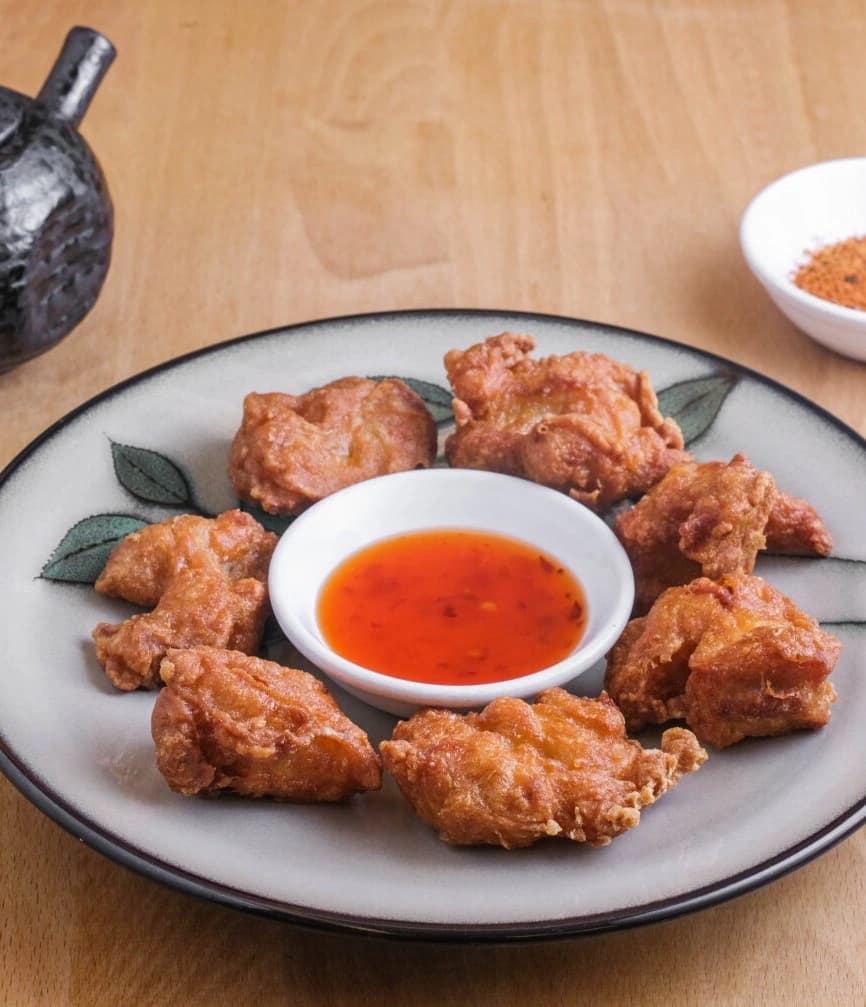 Pollo frito crujiente con salsa agridulce